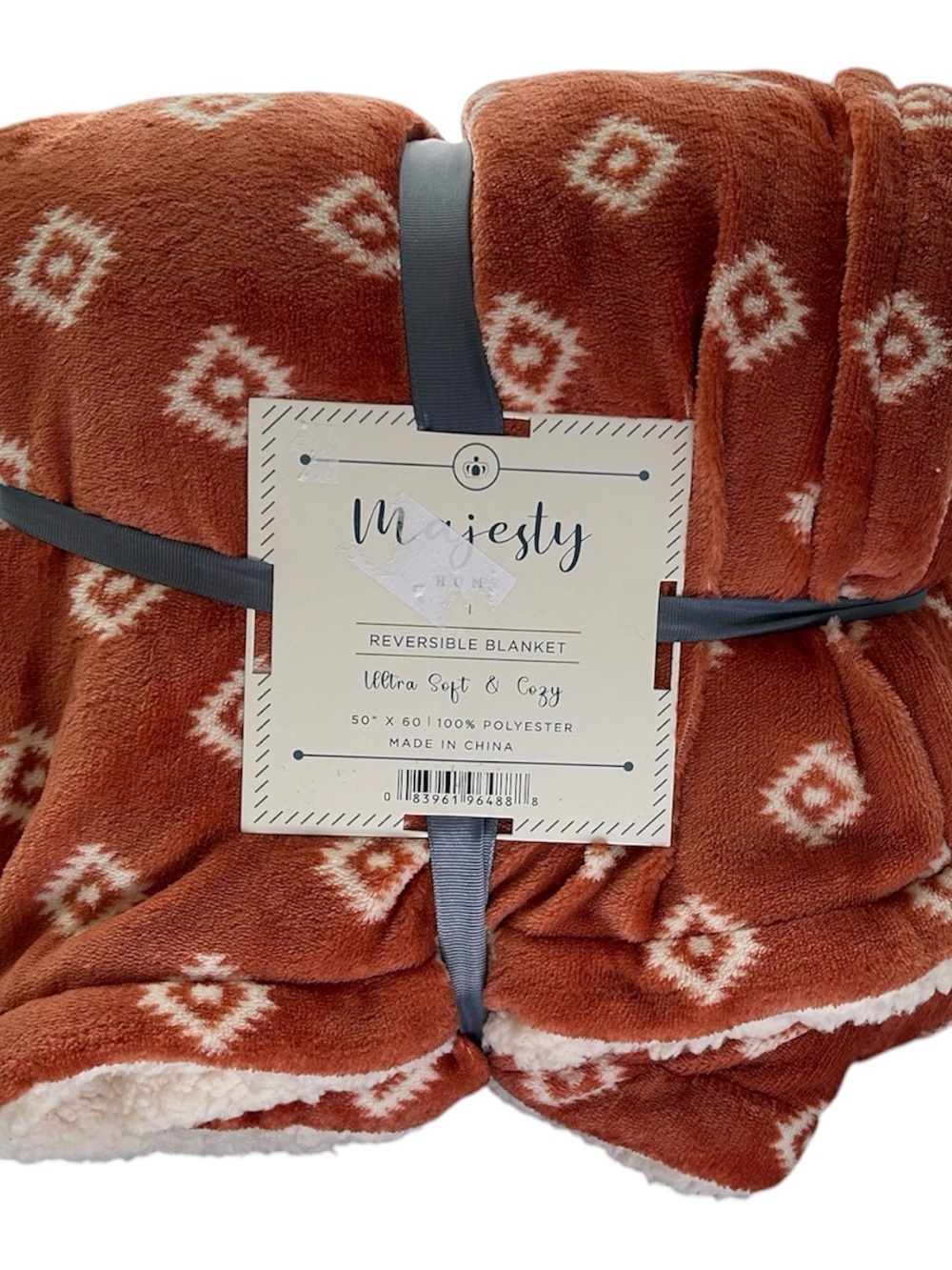 New Majesty Home Reversible Cozy Throw Blanket Aztec Print